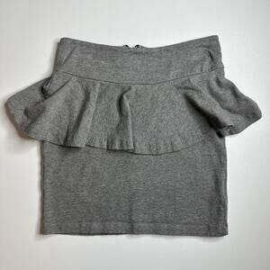 Material Girl Gray Marl Ruffled Mini Skirt Soft Girl Coquette Flounce Skirt XS